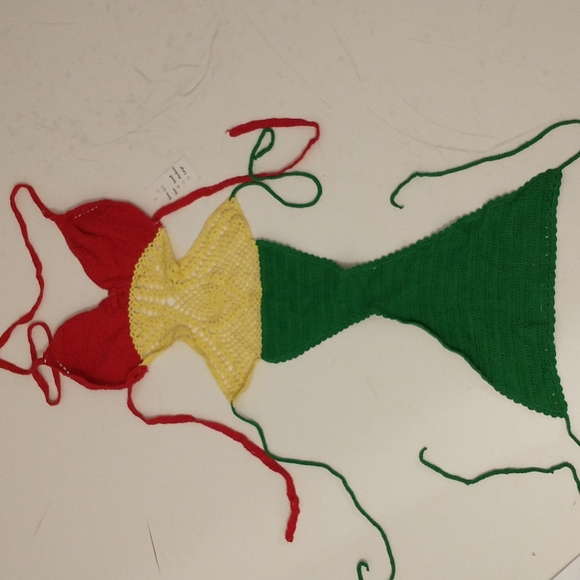 Crochet Monokini One piece Bikini Sexy swim suit Jamaican Leaf Musotica NWT - Picture 5 of 8